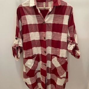 Plaid shirt dress